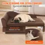 Pet Sofa, Dog Couch for Large-Sized Dogs and Cats, Soft Velvety Dog Sofa Bed, 110 lbs (49.9 kg) Loading Cat Sofa, Dark Brown