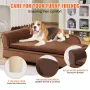 Pet Sofa, Dog Couch for Large-Sized Dogs and Cats, Soft Velvety Dog Sofa Bed, 110 lbs (49.9 kg) Loading Cat Sofa, Dark Brown