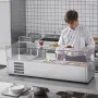 Refrigerated Condiment Prep Station, 150 W Countertop Refrigerated Condiment Station, with 3 1/3 Pans & 4 1/6 Pans, 304 Stainles
