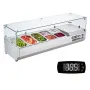 Refrigerated Condiment Prep Station, 150 W Countertop Refrigerated Condiment Station, with 3 1/3 Pans & 4 1/6 Pans, 304 Stainles