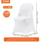 100 stk hvid stretch spandex foldestol dæksler, universel