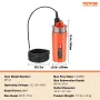 Solar Water Pump, 12V DC 96W Submersible Deep Well Pump, Max Flow 6 L/min(1.6 GPM), Max Head 70m/230 ft, Max Submersion 30m/98.4