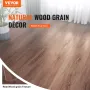 Interlocking Vinyl Floor Tiles 1220 X 185 mm, 10 Tiles 5.5mm Thick Snap Together, Deep Brown Wood Grain DIY Flooring for Kitchen