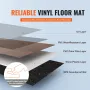 Interlocking Vinyl Floor Tiles 1220 X 185 mm, 10 Tiles 5.5mm Thick Snap Together, Deep Brown Wood Grain DIY Flooring for Kitchen