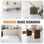 Self Adhesive Vinyl Floor Tiles 390 x 23.6 inch, 1.5mm Thick Peel & Stick, Light Gray Wood Grain DIY Flooring for Kitchen, Dinin