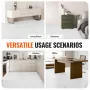 Self Adhesive Vinyl Floor Tiles 12 x 12 inch, 50 Tiles 1.5mm Thick Peel & Stick, White Marble Texture DIY Flooring for Kitchen, 