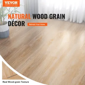 Interlocking Vinyl Floor Tiles 1220 X 185 mm, 10 Tiles 5.5mm Thick Snap Together, Natural Wood Grain DIY Flooring for Kitchen,