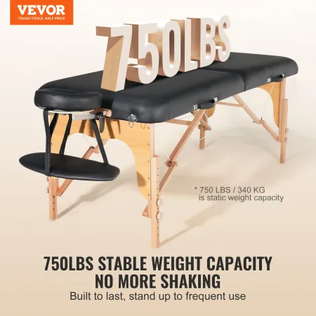 Professional Wide Massage Table 30" (76.2 cm) W, Heavy Duty Folding Massage Table, 8-Level Height Adjustable Facial Salon Tattoo