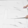 Self Adhesive Vinyl Floor Tiles 390 x 23.6 inch, 1.5mm Thick Peel & Stick, White Marble Texture DIY Flooring for Kitchen, Dining