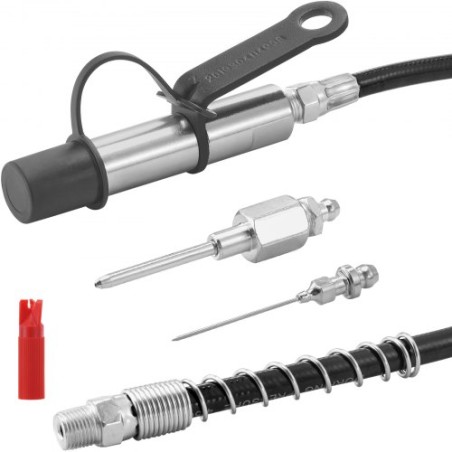 Grease Gun Coupler, 10000 PSI High Pressure, 3-Jaw Locking, Quick Release Grease Gun Tip with Hose/Zerk Fittings