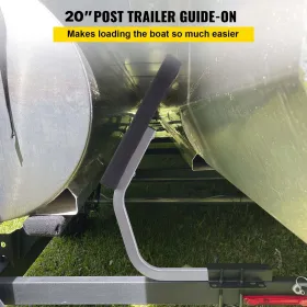 Boat Trailer Guide on, 24", One Pair Trailer Pontoon Bunk Board Guide-ons, Steel Trailer Guides, Complete Mounting Accessories "