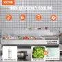Refrigerated Condiment Prep Station, 155 W Countertop Refrigerated Condiment Station, with 4 1/3 Pans & 4 1/6 Pans, 304 Stainles