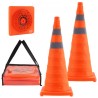 Safety Cones, 2 Pack 28 inch Collapsible Traffic Cones, Construction Cones with Reflective Collars, Wide Base and A Storage