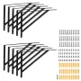 Shelf Bracket, 12 x 8 in 10 Pcs, Heavy Duty Floating Shelf Brackets, Brackets for Shelves, 3mm Thick Matte Black Triangle Shelf 