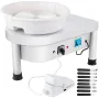 Pottery Wheel 25CM Pottery Forming Machine 280W Electric Pottery Wheel with Foot Pedal and Detachable Basin Shaping Tool Set for