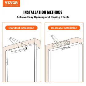 Door Closer, Automatic Door Closer Commercial or Residential Use for Door Weights 45 kg, Adjustable Size Hydraulic Buffer Door