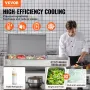 Refrigerated Condiment Prep Station, 140 W Countertop Refrigerated Condiment Station, with 2 1/3 Pans & 4 1/6 Pans, 304 Stainles