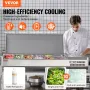 Refrigerated Condiment Prep Station, 155 W Countertop Refrigerated Condiment Station, with 4 1/3 Pans & 4 1/6 Pans, 304 Stainles