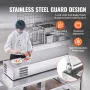 Refrigerated Condiment Prep Station, 150 W Countertop Refrigerated Condiment Station, with 3 1/3 Pans & 4 1/6 Pans, 304 Stainles