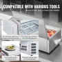 Refrigerated Condiment Prep Station, 150 W Countertop Refrigerated Condiment Station, with 3 1/3 Pans & 4 1/6 Pans, 304 Stainles