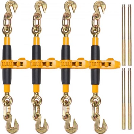 Ratchet Chain Binder, 3/8"-1/2" Heavy Duty Load Binders, with G80 Hooks 12000 lbs Secure Load Limit, Labor-saving Anti-skid