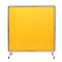 Welding Screen with Frame, 6' x 6' Welding Curtain Screen, Flame-Resistant Vinyl Welding Protection Screen on 4 Swivel Wheel (2