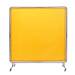 Welding Screen with Frame, 6' x 6' Welding Curtain Screen, Flame-Resistant Vinyl Welding Protection Screen on 4 Swivel Wheel (2