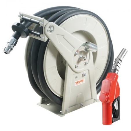 Fuel Hose Reel, 3/4" x 50', Extra Long Retractable Diesel Hose Reel, Heavy-Duty Carbon Steel Construction with Automatic Fuel