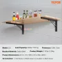 Shelf Bracket Foldable, 24” L 2 Pcs , Heavy Duty Floating Shelf Brackets, Brackets for Shelves, 5mm Thick Matte Black L Shelf Br