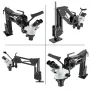 Micro Inlaid Mirror Multi-directional Micro-setting Microscope 76mm Lens Spring Bracket Jewelry Tools 7X-4.5X