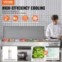 Refrigerated Condiment Prep Station, 165 W Countertop Refrigerated Condiment Station, with 5 1/3 Pans & 4 1/6 Pans, 304 Stainles
