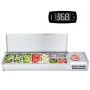 Refrigerated Condiment Prep Station, 165 W Countertop Refrigerated Condiment Station, with 5 1/3 Pans & 4 1/6 Pans, 304 Stainles