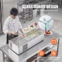 Refrigerated Condiment Prep Station, 140 W Countertop Refrigerated Condiment Station, with 1 1/3 Pan & 4 1/6 Pans, 304 Stainless