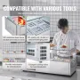 Refrigerated Condiment Prep Station, 140 W Countertop Refrigerated Condiment Station, with 1 1/3 Pan & 4 1/6 Pans, 304 Stainless
