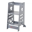 Tower Step Stool for Toddlers Kids 3-Level Height Adjustable 350LBS Gray