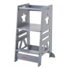 Tower Step Stool for Toddlers Kids 3-Level Height Adjustable 350LBS Gray