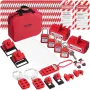 Electrical Lockout Tagout Kit, 47 PCS Safety Loto Kit Includes Padlocks, Hasps, Tags, Nylon Ties, Plug Lockouts, Circuit Breaker