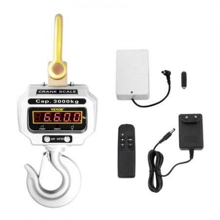 3000kg 6000lbs Digital Crane Scale Heavy Duty Crane Scale Aluminum Digital Hanging Scale LCD-display