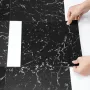 Self Adhesive Vinyl Floor Tiles 12 x 12 inch, 50 Tiles 1.5mm Thick Peel & Stick, Black Marble Texture DIY Flooring for Kitchen, 