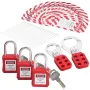Electrical Lockout Tagout Kit, 60 PCS Safety Lockout Tagout Station Includes Padlocks, Hasps, Tags, Nylon Ties, Expansion Kit, a