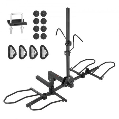 Hitch Mount Bike Rack, 2-cykelplatformstil, 160 lbs Max Capacity Bike Rack Hitch til 2-tommer modtager, titling og foldning