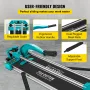 31 Inch/800mm Tile Cutter Double Rails & Brackets Manual Tile Cutter 3/5 in Cap with Precise Laser Manual Tile Cutter Tools for 