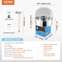 Electric Cotton Candy Machine, 1000W Candy Floss Maker, Commercial Cotton Candy Machine with Cover, Stainless Steel Bowl, Sugar 