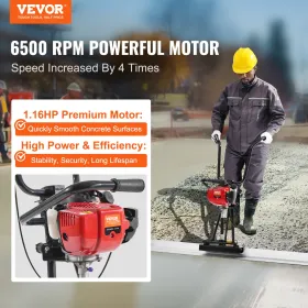 Gas Concrete Power Screed, with 3370mm Aluminum  Board Straight Edge Bar Set, 4 Stroke Cement Finishing Vibrating Motor with