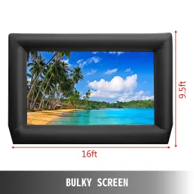 3mx5m Inflatable Movie Screen 16:9 Outdoor Projector Screen Portable Projection Screen 16ft Inflatable Outdoor Screen
