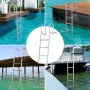 Dock Ladder, Removable 4 Steps, 500 lbs Load Capacity, Aluminum Alloy Pontoon Boat Ladder with 3.1'' Wide Step & Anti-Slip Desig
