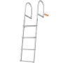Dock Ladder, Removable 4 Steps, 500 lbs Load Capacity, Aluminum Alloy Pontoon Boat Ladder with 3.1'' Wide Step & Anti-Slip Desig