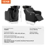 Shampoo Backwash Chair, 661.4LBS Loading Barbershop Hair Washing Station with Electric Adjustable Footrest & Ceramic Bowl, Backw