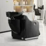 Shampoo Backwash Chair, 661.4LBS Loading Barbershop Hair Washing Station with Electric Adjustable Footrest & Ceramic Bowl, Backw