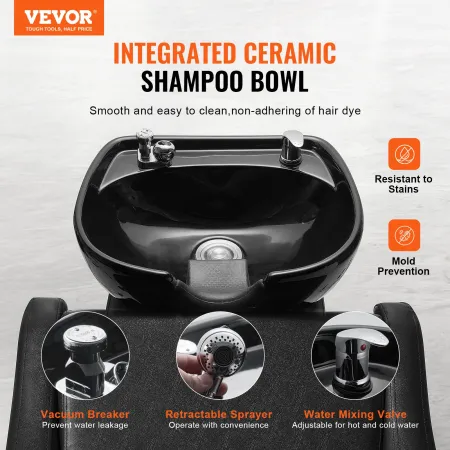 Shampoo Backwash Stol Salon & Spa Hair Washing Station med bred